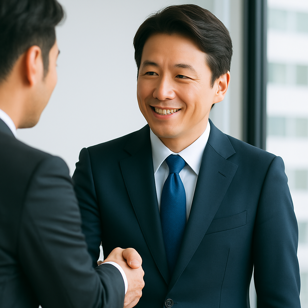 信頼できる握手写真
